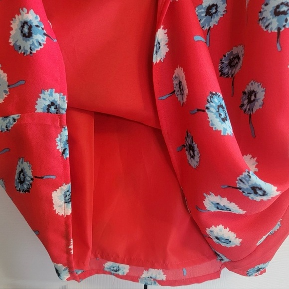 J Crew Women's Size 14 Red Longfellow Lined Floral Casual Dress - Picture 5 of 11